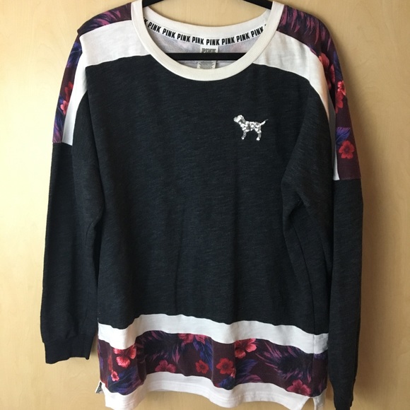 PINK Victoria's Secret Tops - PINK Victoria’s Secret Floral Crewneck